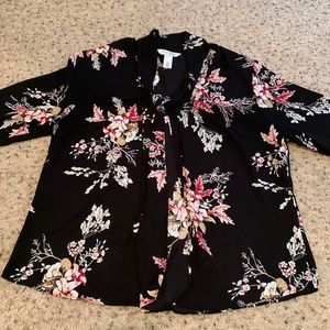 White House Black Market Blouse with Tie Front